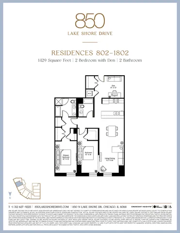 $795,000 | 850 North Lake Shore Drive, Unit 802, Chicago, IL 60611