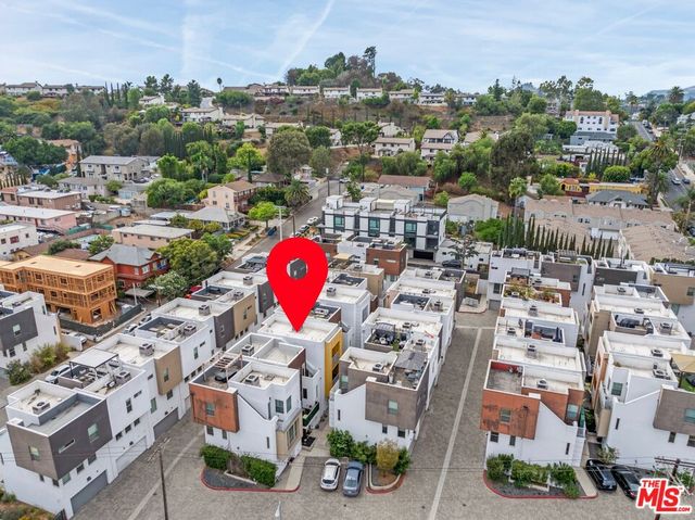 an aerial view of a city