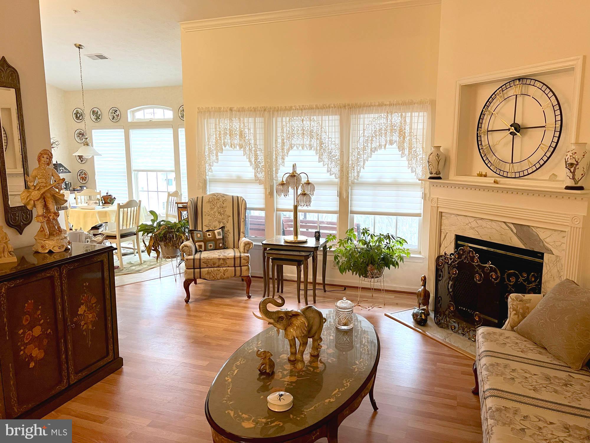 4501 Talcott Terrace, Unit 4501P Perry Hall, MD 21128 - Photo 3 of 21 a living room with furniture a large window and a fireplace