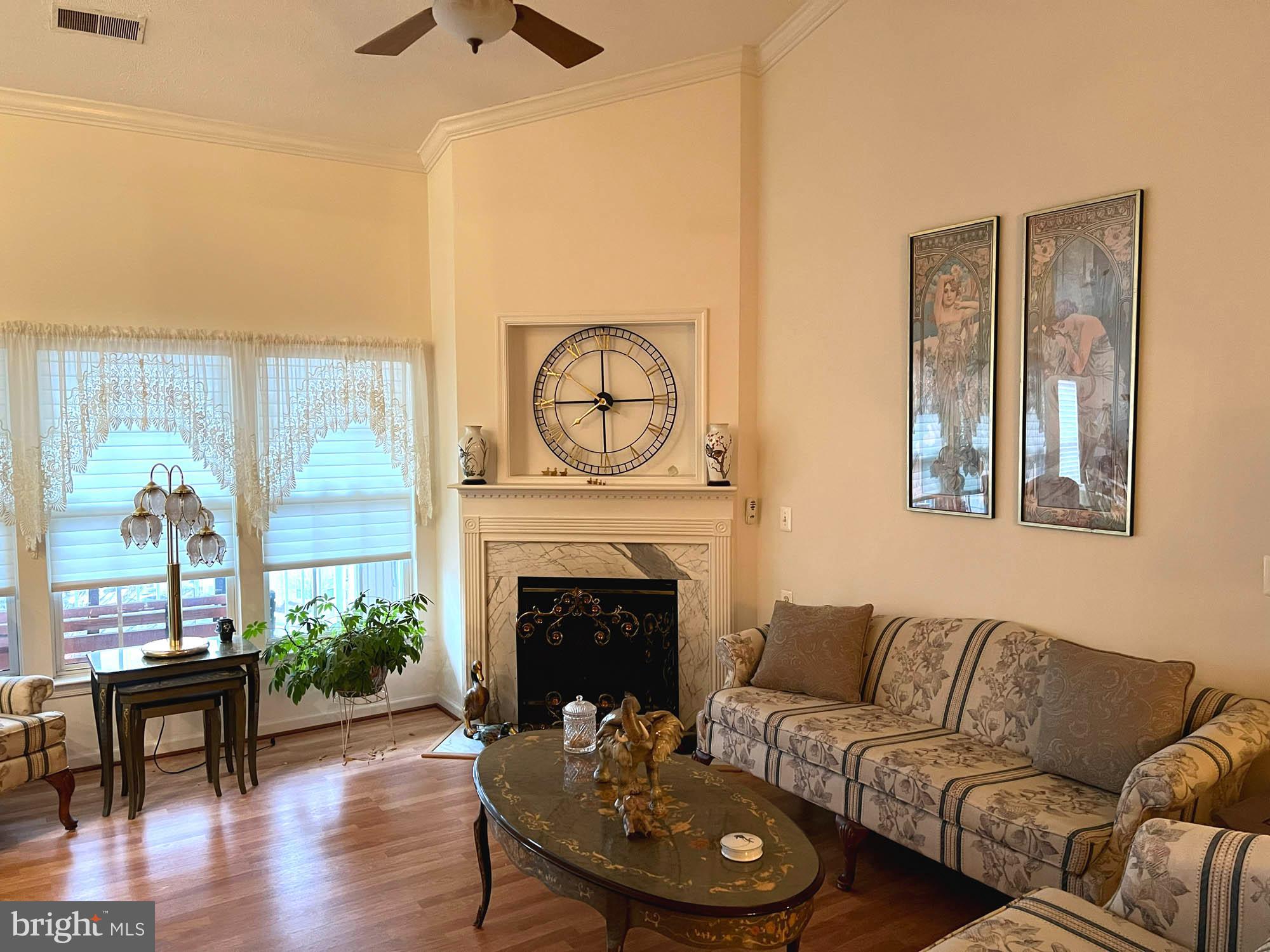 4501 Talcott Terrace, Unit 4501P Perry Hall, MD 21128 - Photo 4 of 21 a living room with furniture a fireplace and a flat screen tv