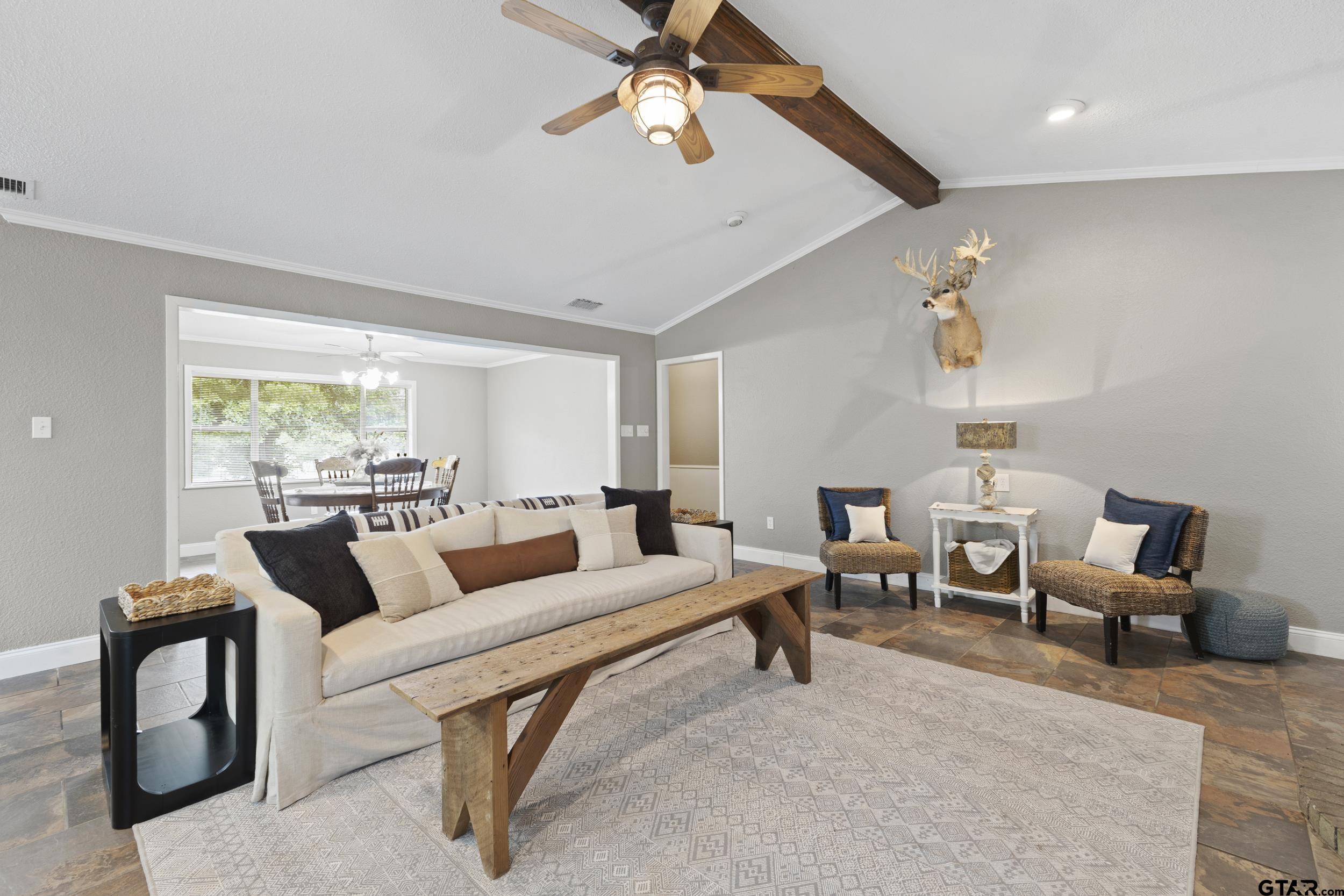 38 Quail Valley Road Mount Vernon, TX 75457 - Photo 16 of 46 a living room with furniture and a large window