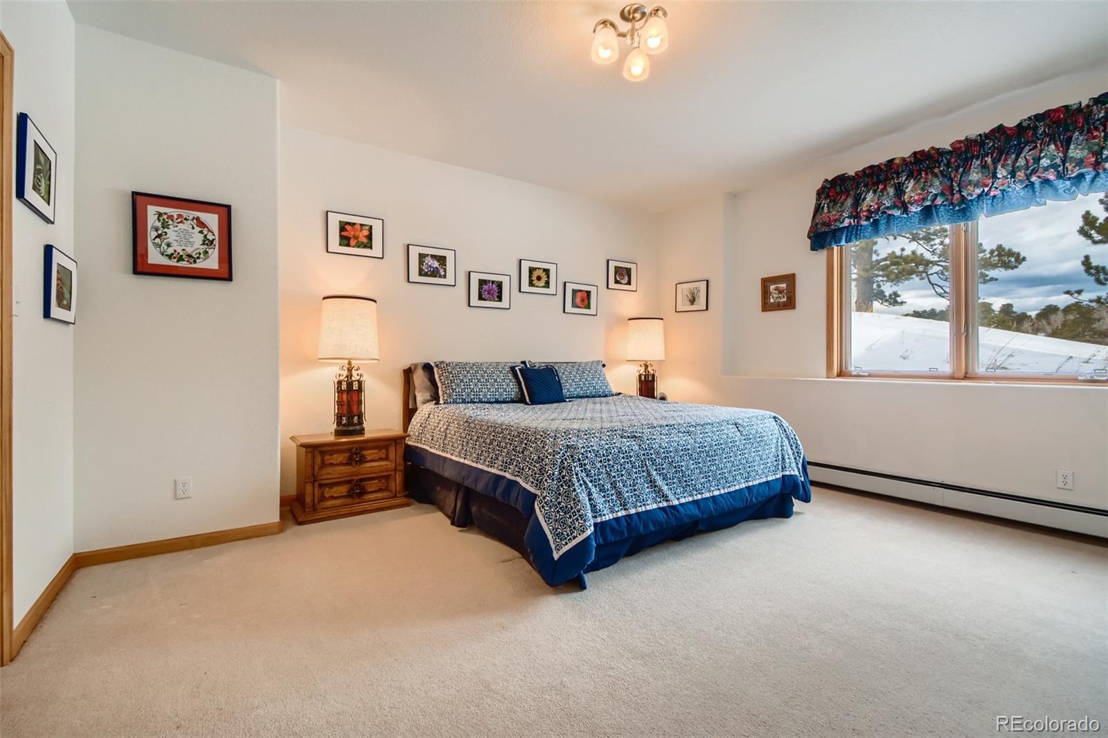 1634 Muirfield Lane Evergreen, CO 80439 - Photo 24 of 40 a bedroom with a bed and a window