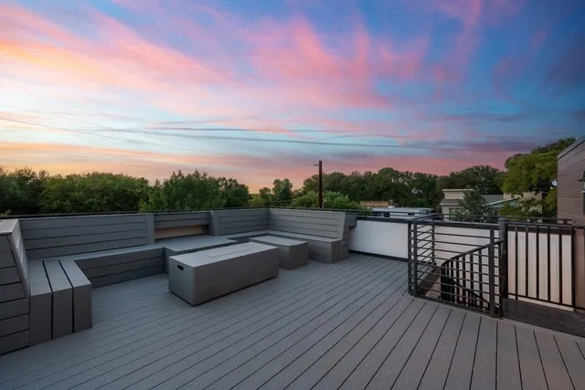 a view of a terrace with couches