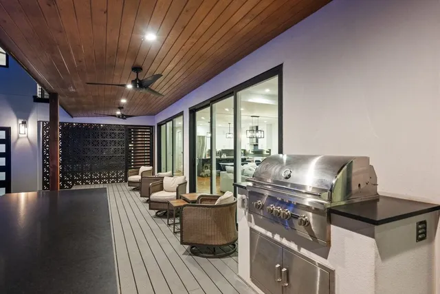 a living room with furniture