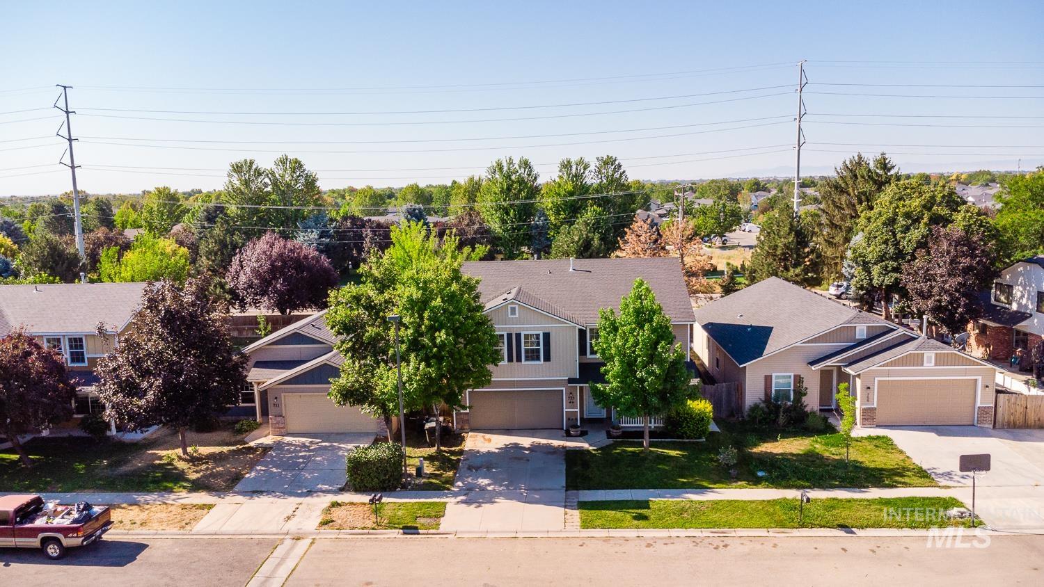 Aerial view of residential area