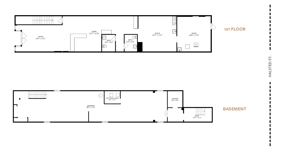 1625 North Halsted Street Chicago, IL 60614 - Photo 9 of 9 a picture of a room with a white wall and a clock