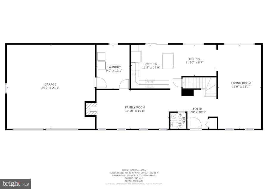 2305 Rosedown Drive Reston, VA 20191 - Photo 43 of 43 Main level floor plan