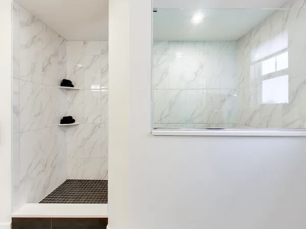 a bathroom with a shower