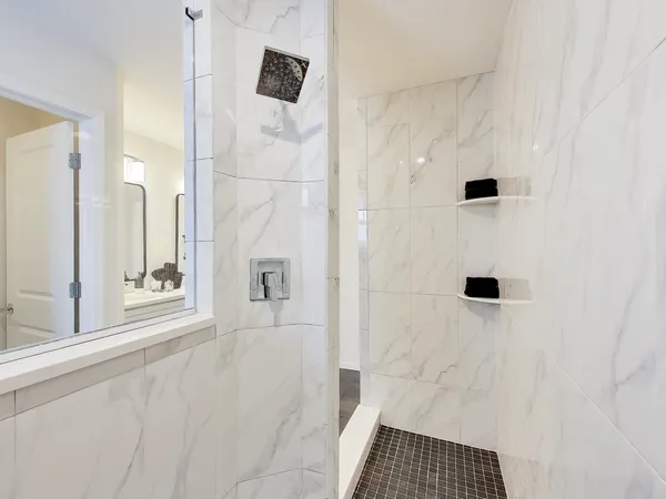 a bathroom with a shower