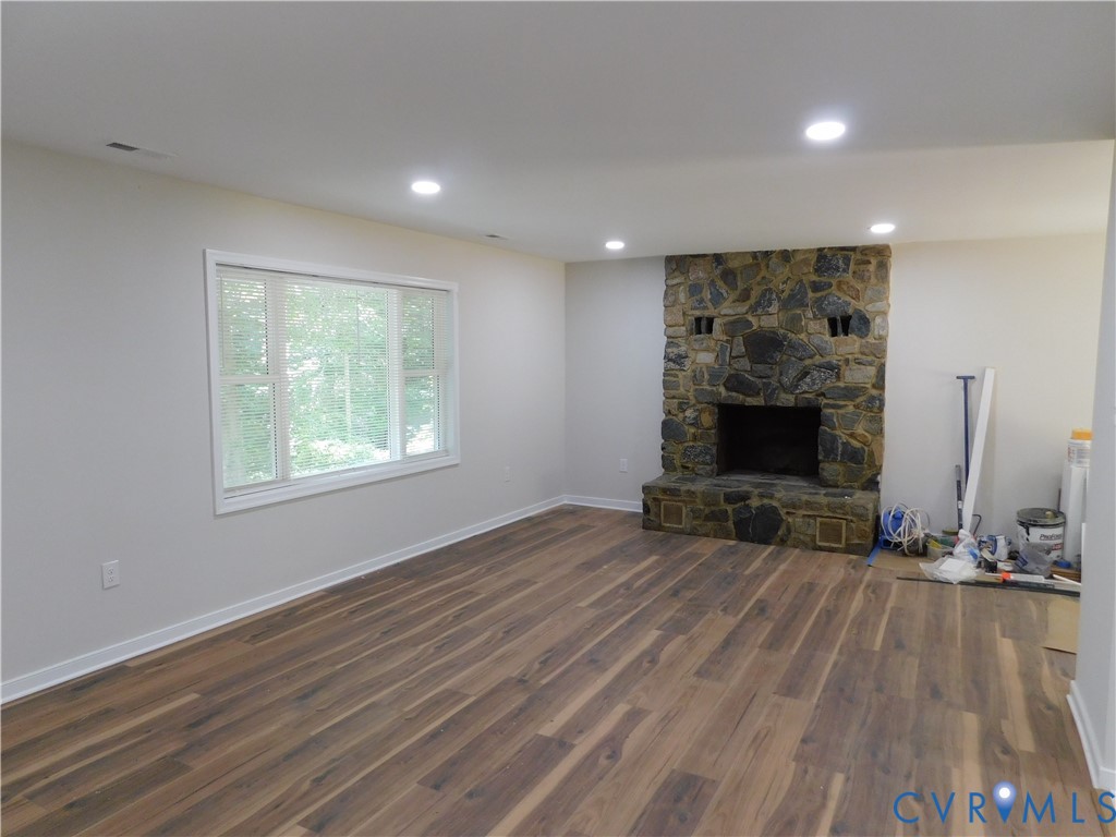 5322 Adams Road Quinton, VA 23141 - Photo 3 of 21 Spacious interior featuring a stone-faced fireplac