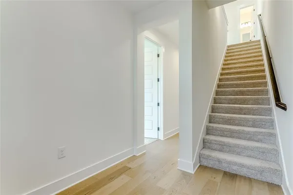 a view of an entryway with stairs