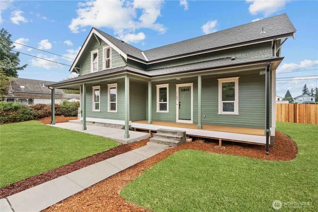 a house view with a garden space