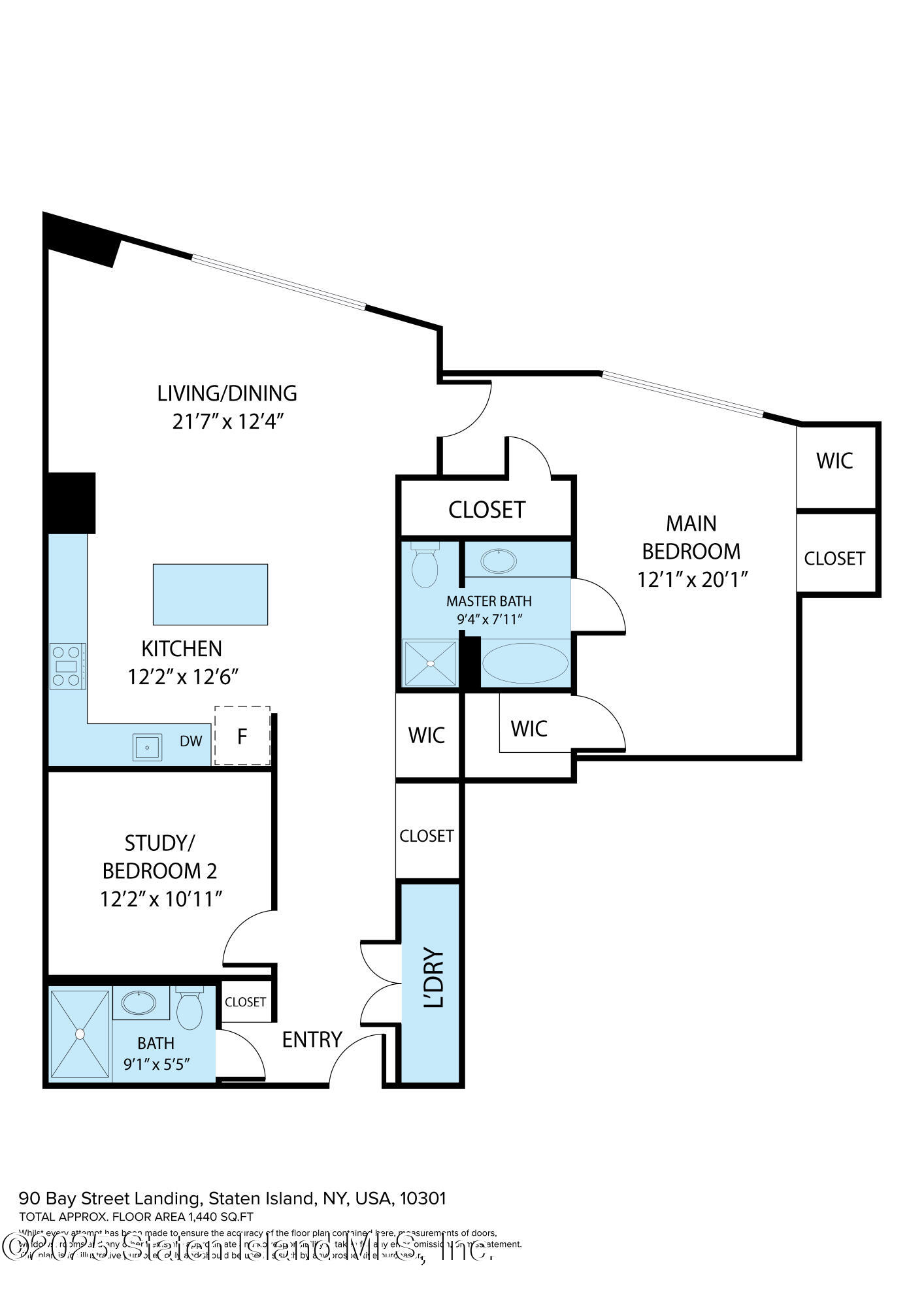 90 Bay Street Landing, Unit 1F Staten Island, NY 10301 - Photo 55 of 55 Floor Plan 1F
