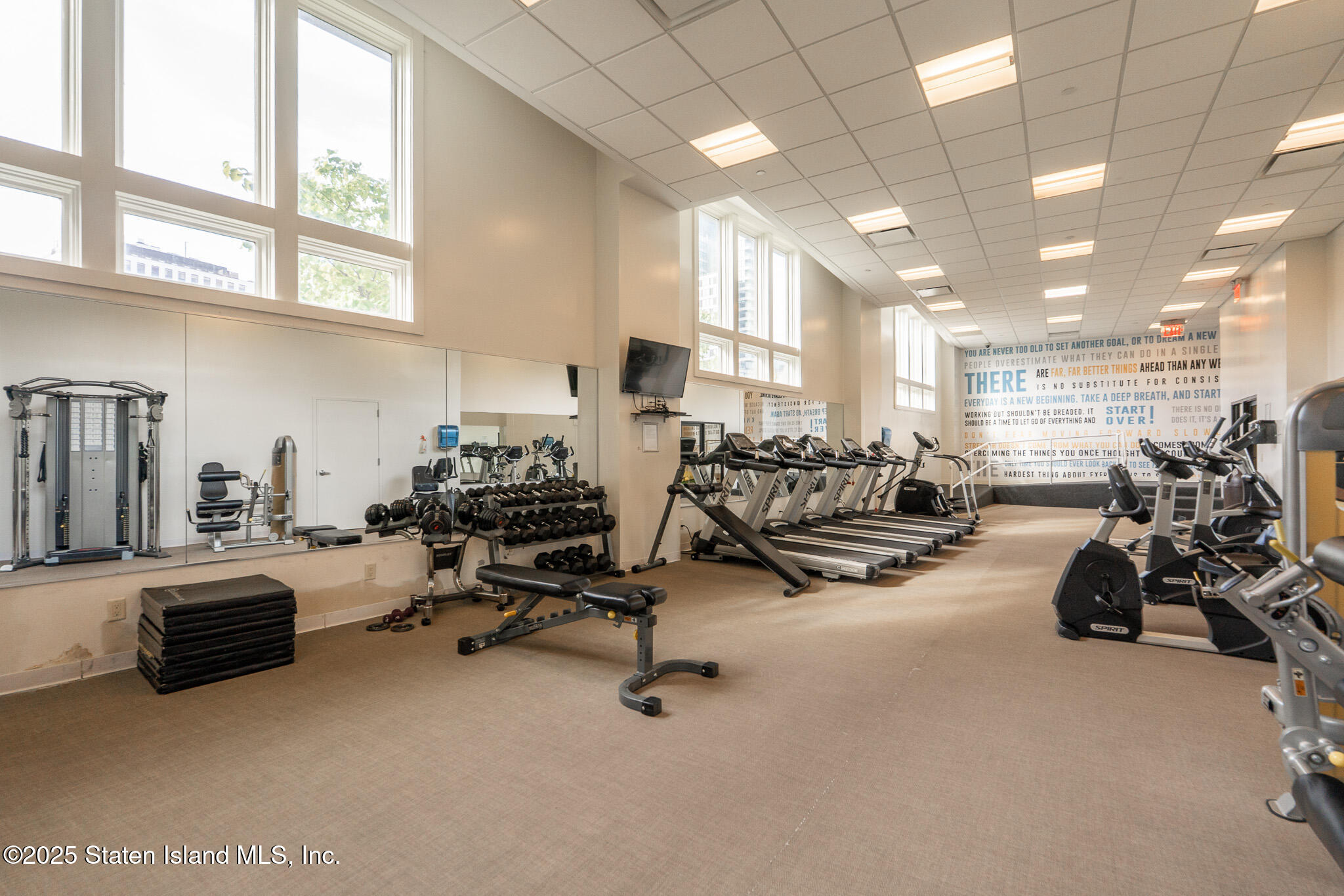 90 Bay Street Landing, Unit 1F Staten Island, NY 10301 - Photo 43 of 55 a view of a room with gym equipment
