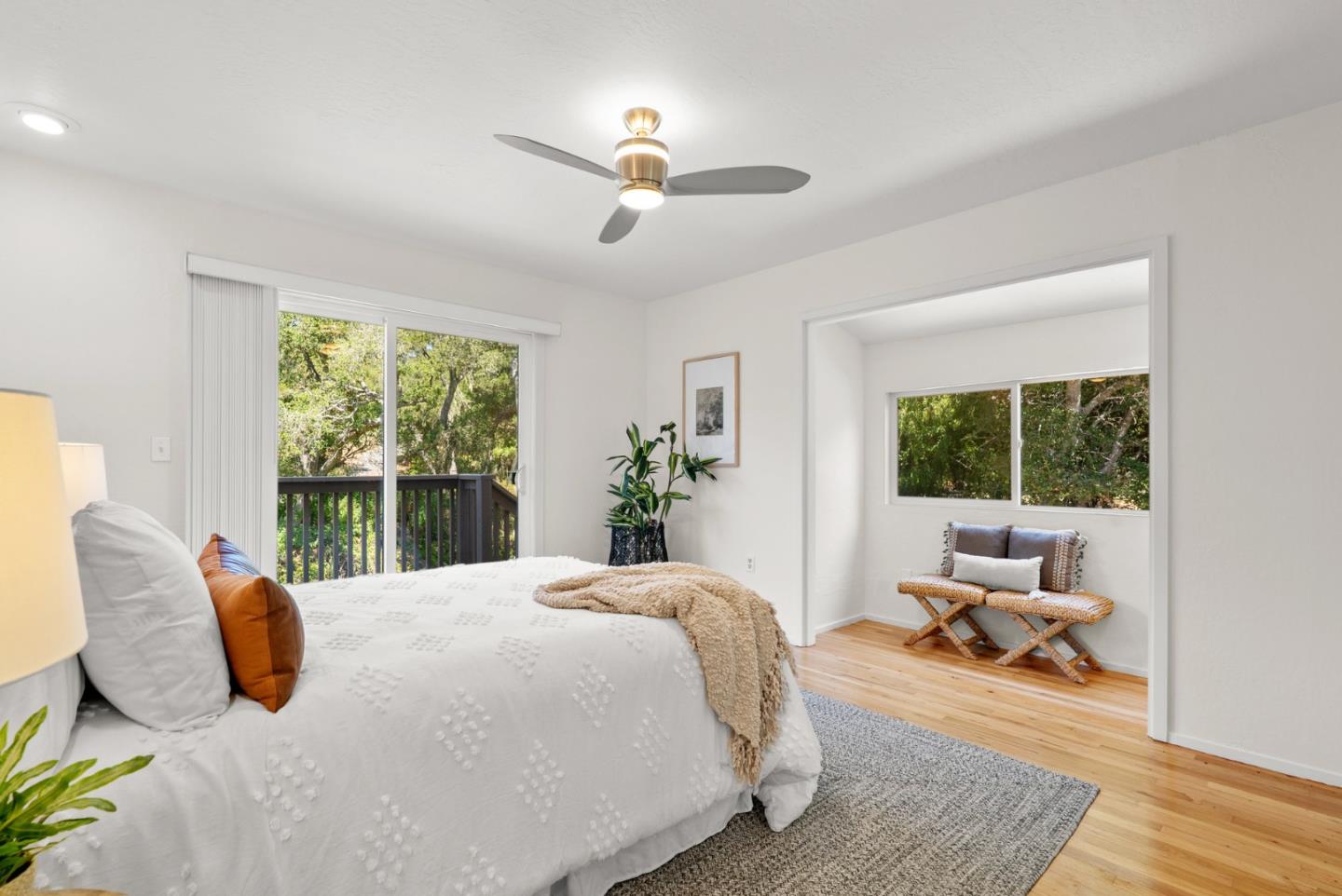 3407 Maplethorpe Lane Soquel, CA 95073 - Photo 34 of 52 a bedroom with a bed and glass window