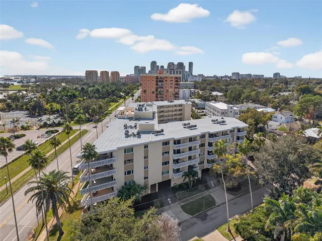 an aerial view of multiple house