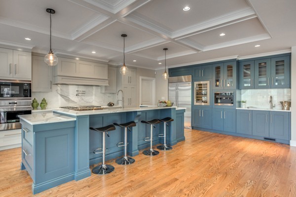 265 Woodland Road Brookline, MA 02467 - Photo 6 of 30 a kitchen with stainless steel appliances granite countertop a sink a stove and a refrigerator