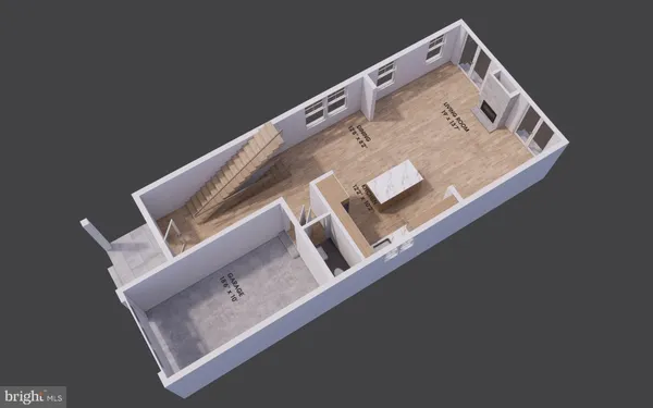 a view of an empty room with white walls