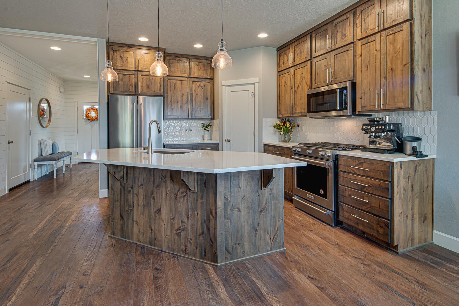 4741 Southwest Zenith Avenue Redmond, OR 97756 - Photo 8 of 34 Pendant lighting, brushed Nickel hardware & accents.