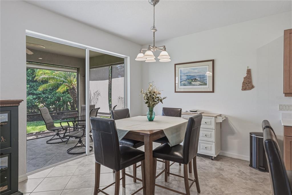 4489 Strathmore Drive Lake Wales, FL 33859 - Photo 16 of 89 a dining room with furniture a window and a chandelier