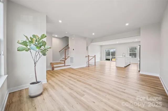 a view of kitchen and living room