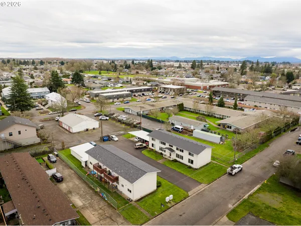 an aerial view of a city