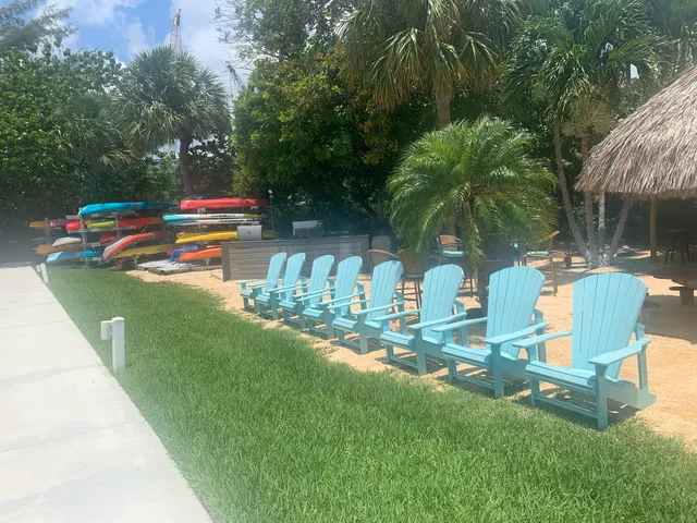 a view of a park with slide