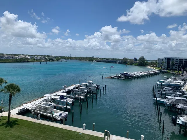 a view of a lake with outside space