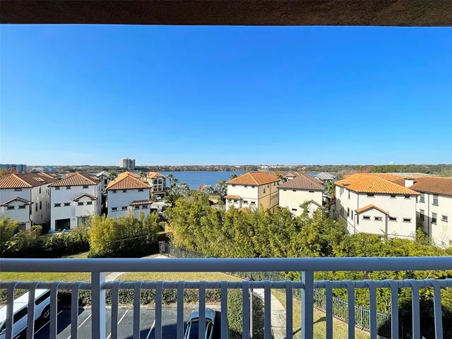 a view of a city from a balcony
