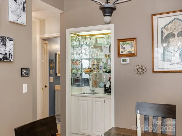 a view of bathroom with a large window