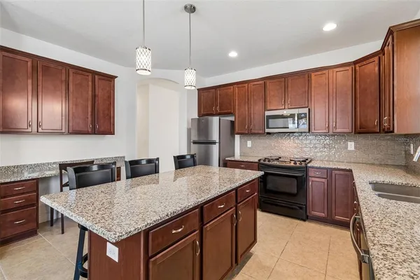 an aerial view of a house