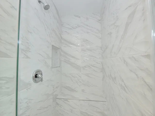 a bathroom with a shower