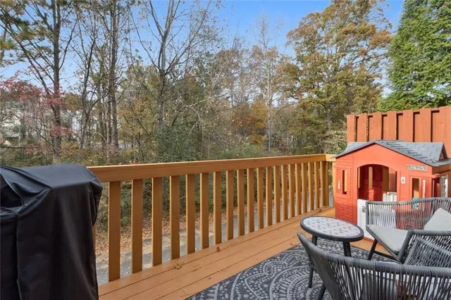 a view of a wooden door