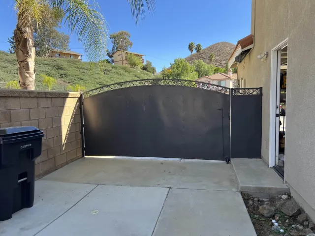 a backyard of a house with lots of green space