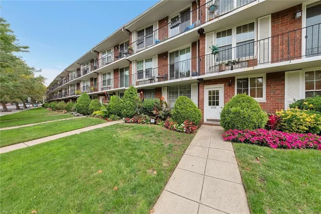 a front view of a building