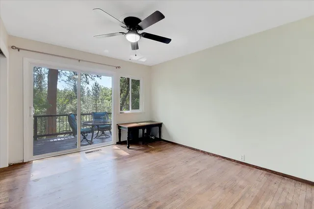 a view of livingroom with wooden floor