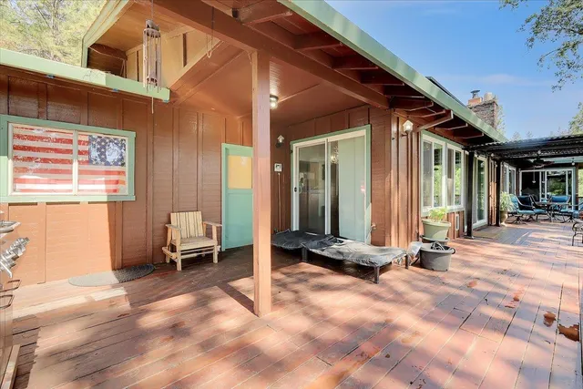 a view of a city from a tree