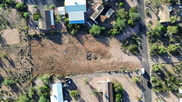 an aerial view of residential house with outdoor space