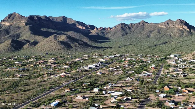 a view of city and mountain