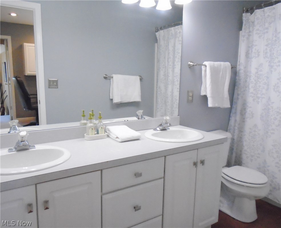 4205 Devonshire Akron, OH 44321 - Photo 26 of 35 Kids bathroom has a newer flooring and double sinks.