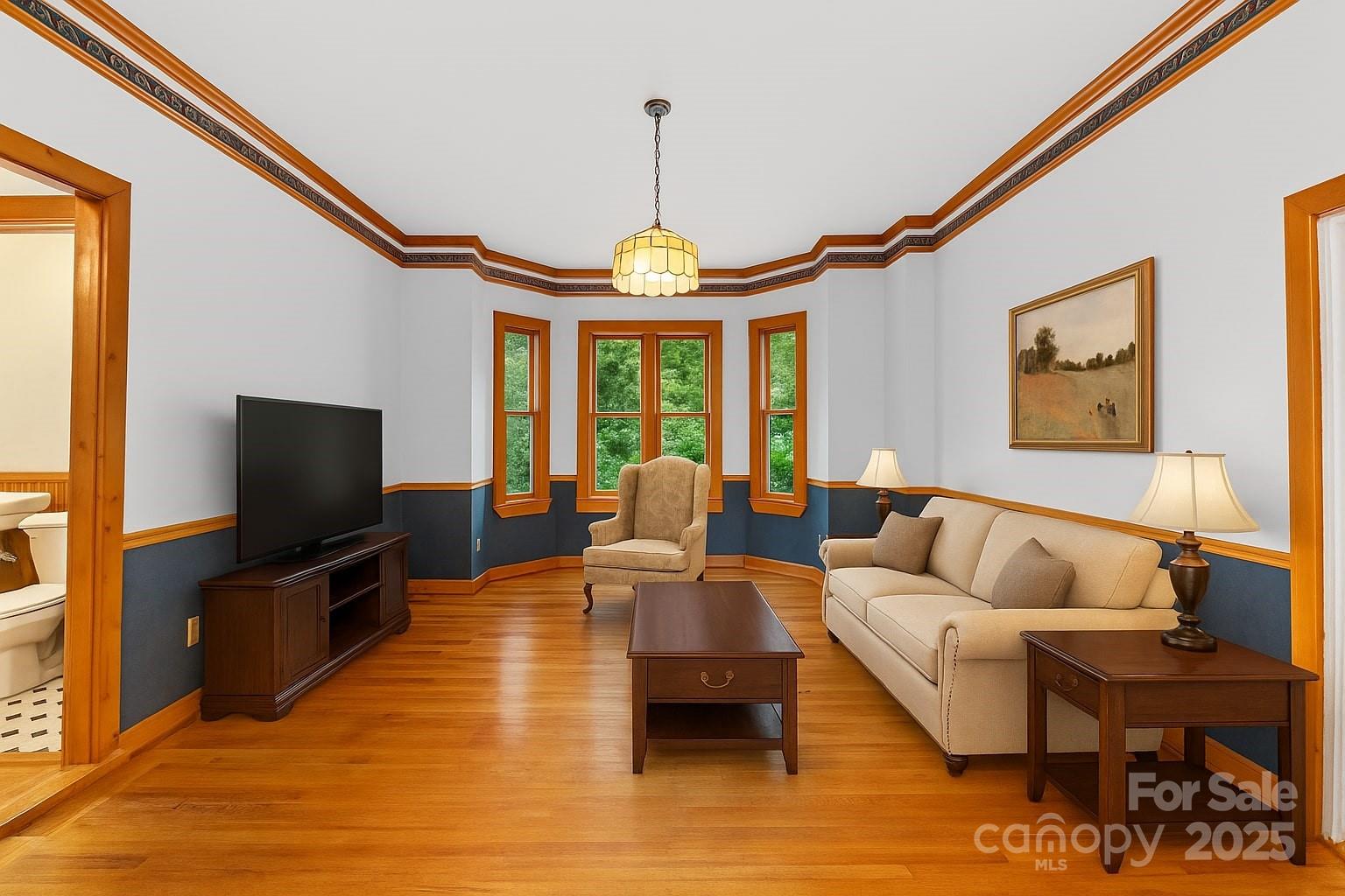 32 Delano Road Asheville, NC 28805 - Photo 3 of 46 a living room with fireplace furniture and a flat screen tv