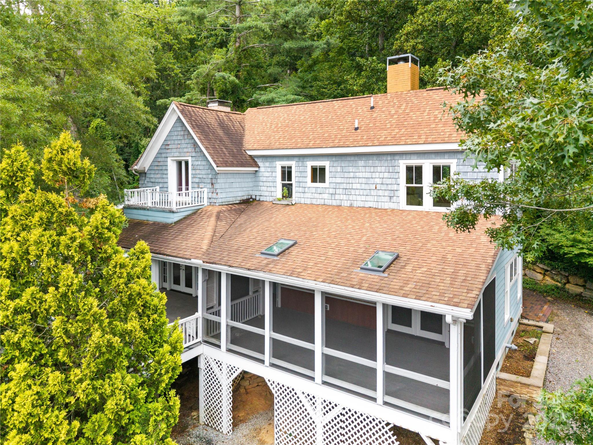 32 Delano Road Asheville, NC 28805 - Photo 44 of 46 a aerial view of a house with a balcony