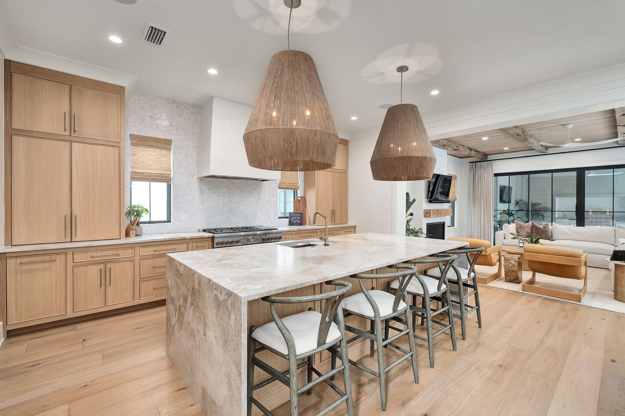 122 Camp Creek Road South Inlet Beach, FL 32461 - Photo 20 of 75 a kitchen with stainless steel appliances granite countertop a sink and a refrigerator