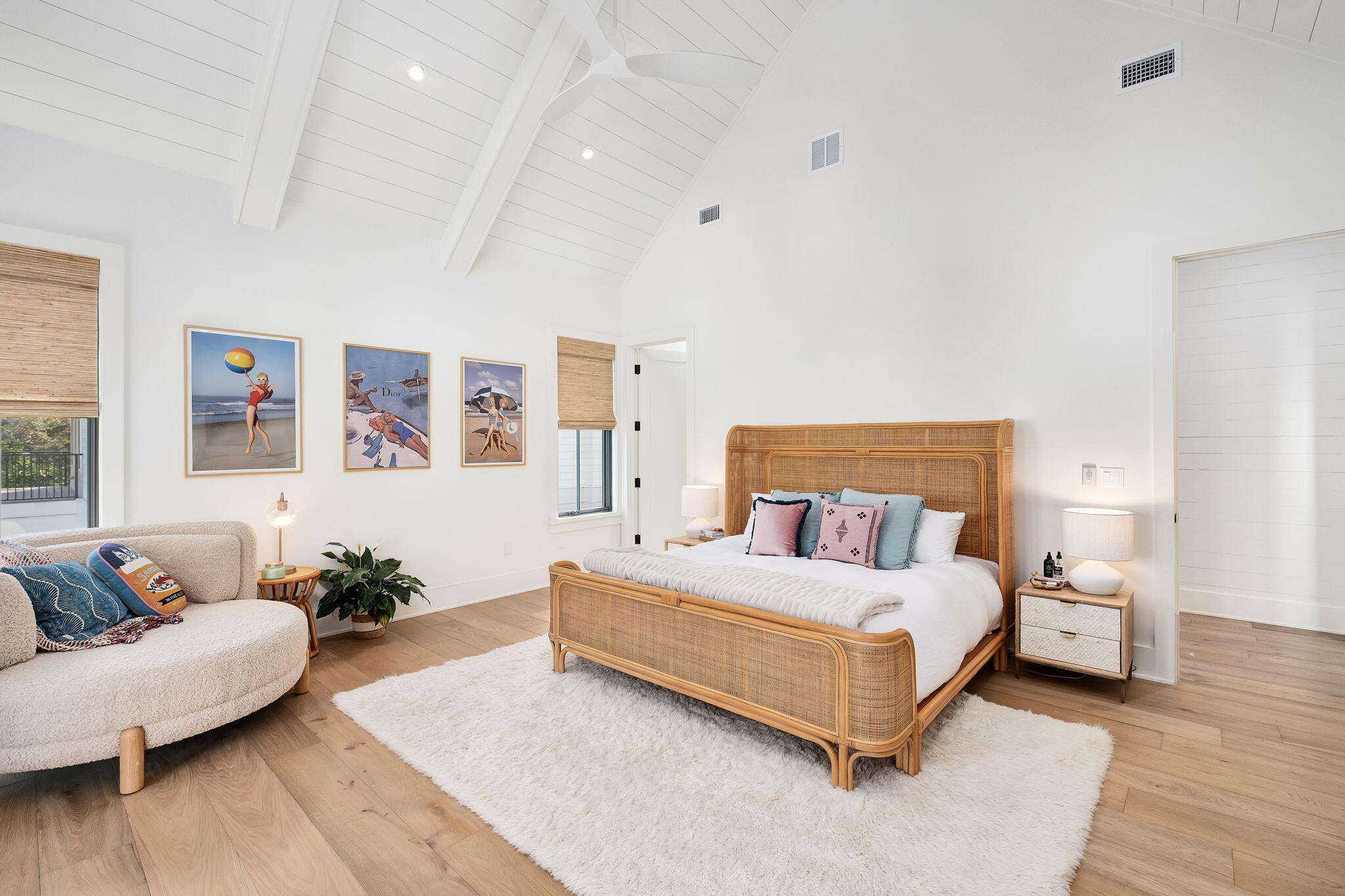 122 Camp Creek Road South Inlet Beach, FL 32461 - Photo 43 of 75 a bedroom with a bed couch and wooden floor