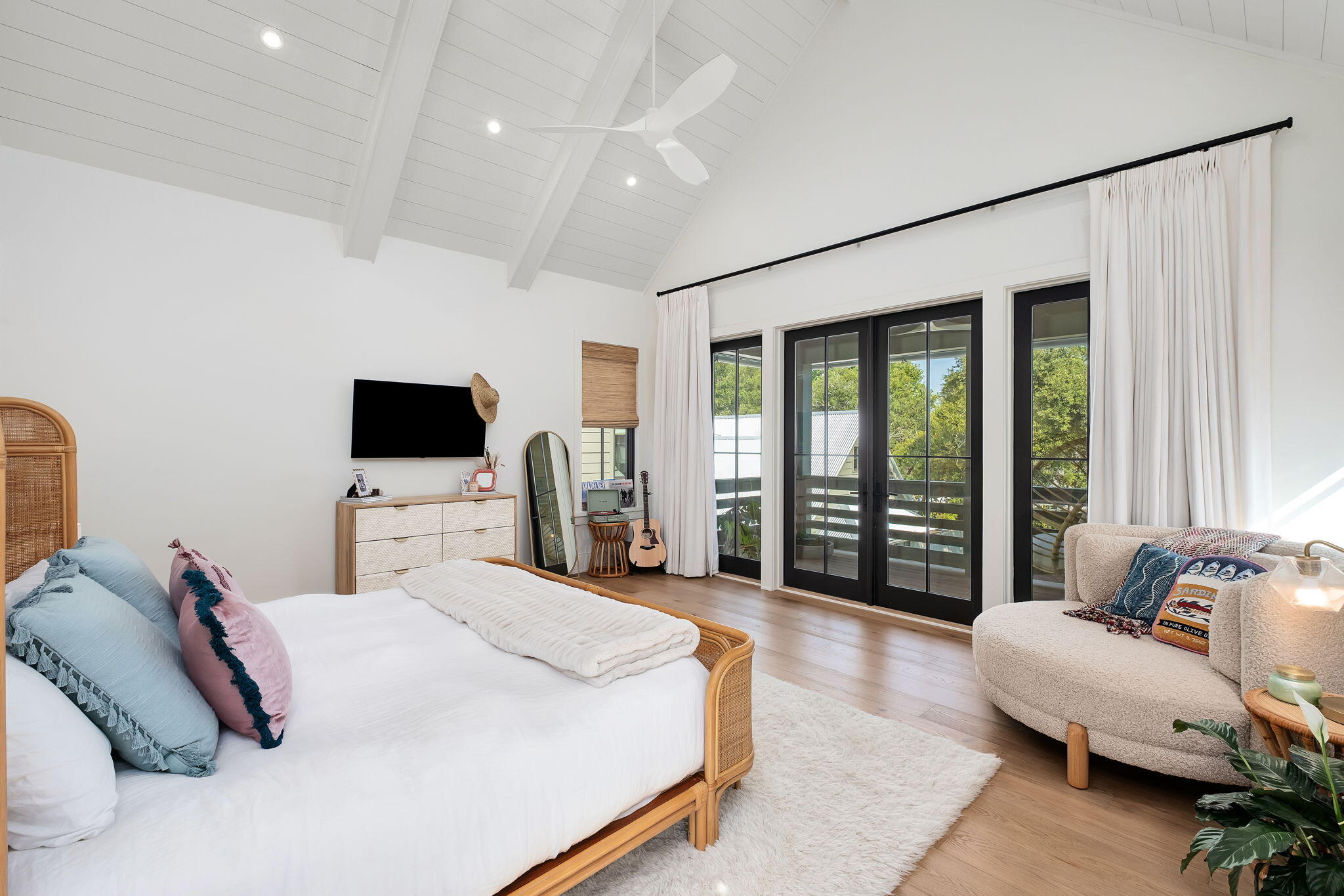 122 Camp Creek Road South Inlet Beach, FL 32461 - Photo 45 of 75 a bedroom with a bed and a flat screen tv