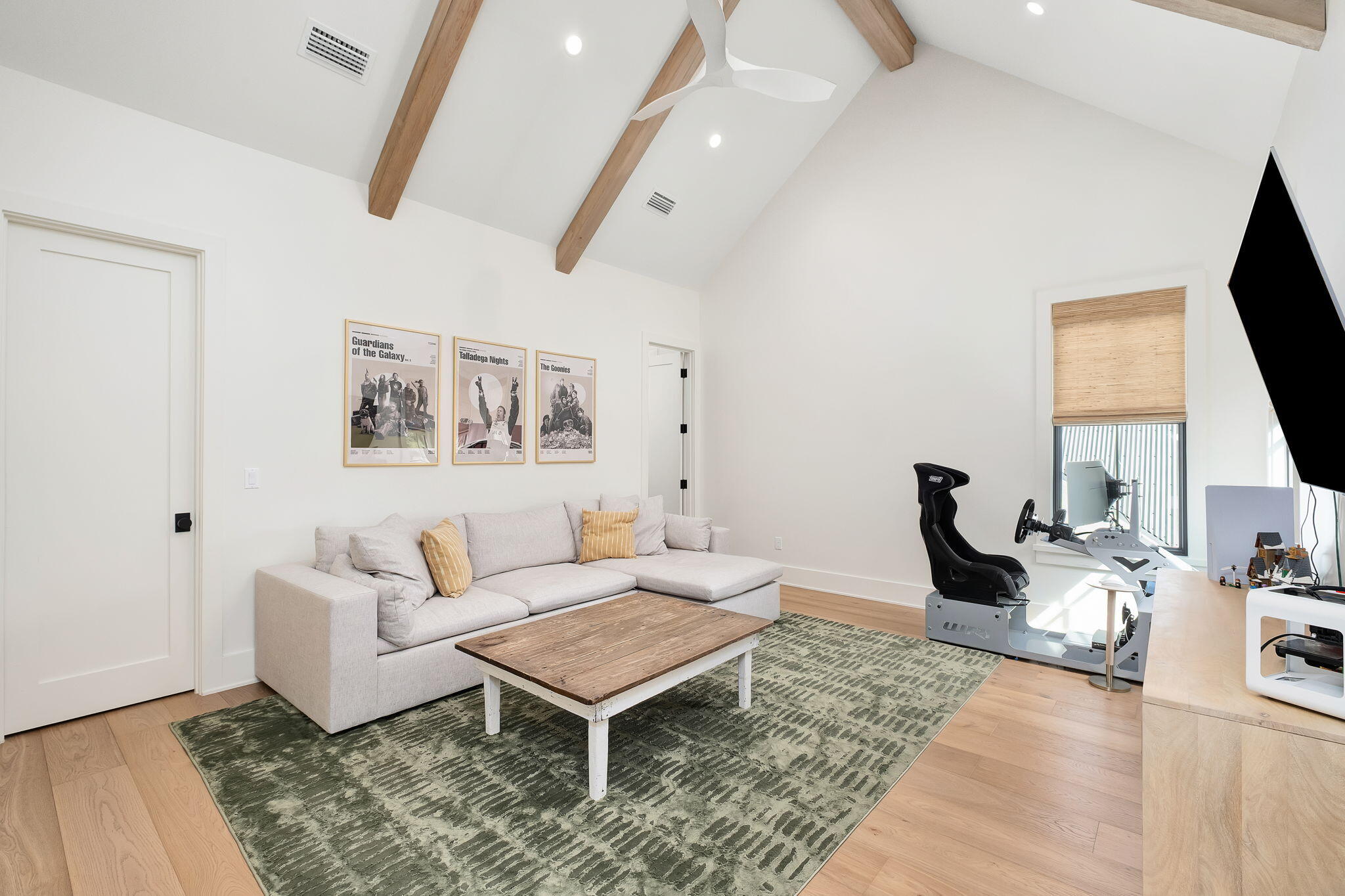 122 Camp Creek Road South Inlet Beach, FL 32461 - Photo 51 of 75 a living room with furniture a flat screen tv and a window