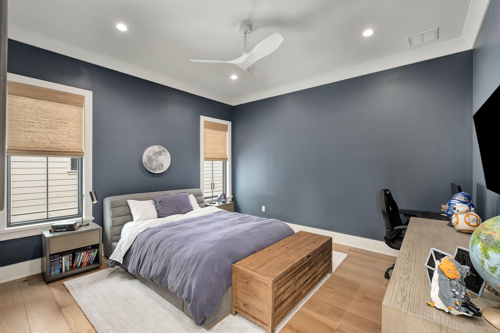 122 Camp Creek Road South Inlet Beach, FL 32461 - Photo 54 of 75 a bedroom with a bed and wooden floor