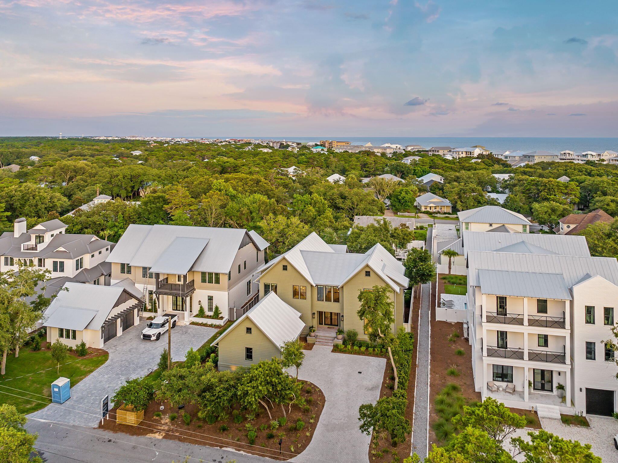 122 Camp Creek Road South Inlet Beach, FL 32461 - Photo 69 of 75 an aerial view of residential houses with outdoor space and ocean view