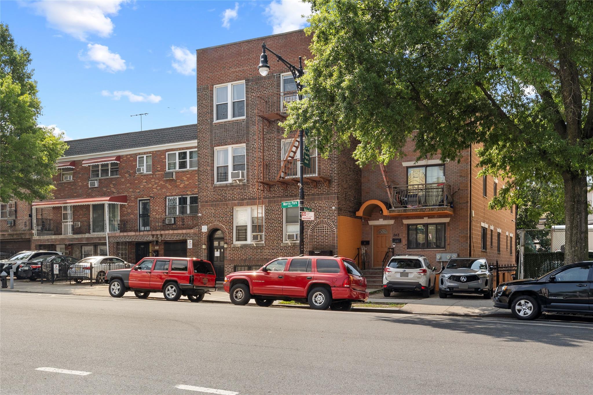 a car parked in front of a building