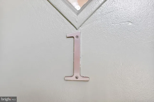 a view of a room with a door